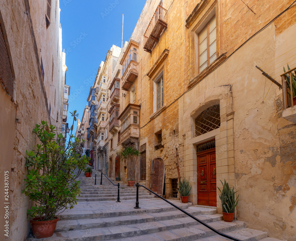 Valletta. Old medieval street.