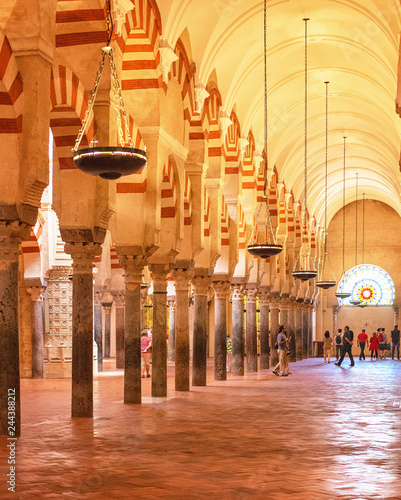 Decorated interior of the Great Mosque, Mezquita in Andalusia