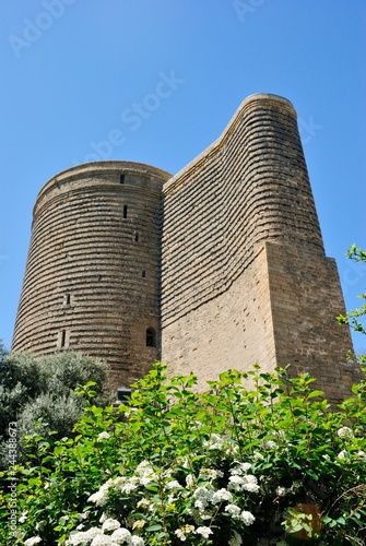 12th-century Maiden Tower in the Old City part of Baku photo