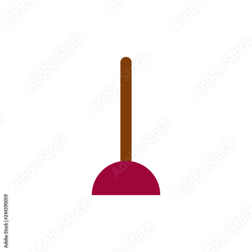 Toilet plunger bathroom equipment icon. vector illustration isolated on white background.