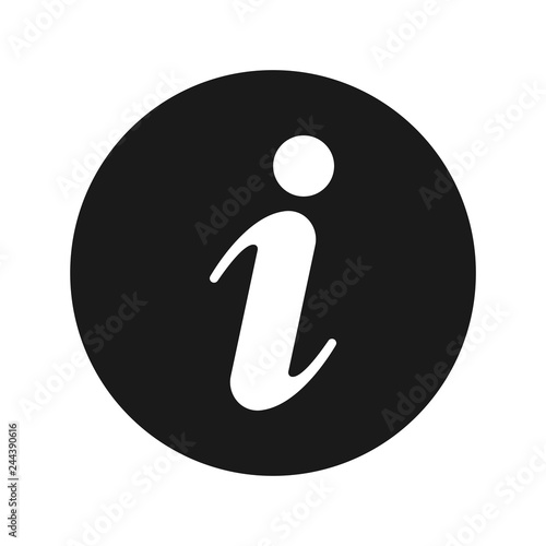 Info icon flat black round button vector illustration