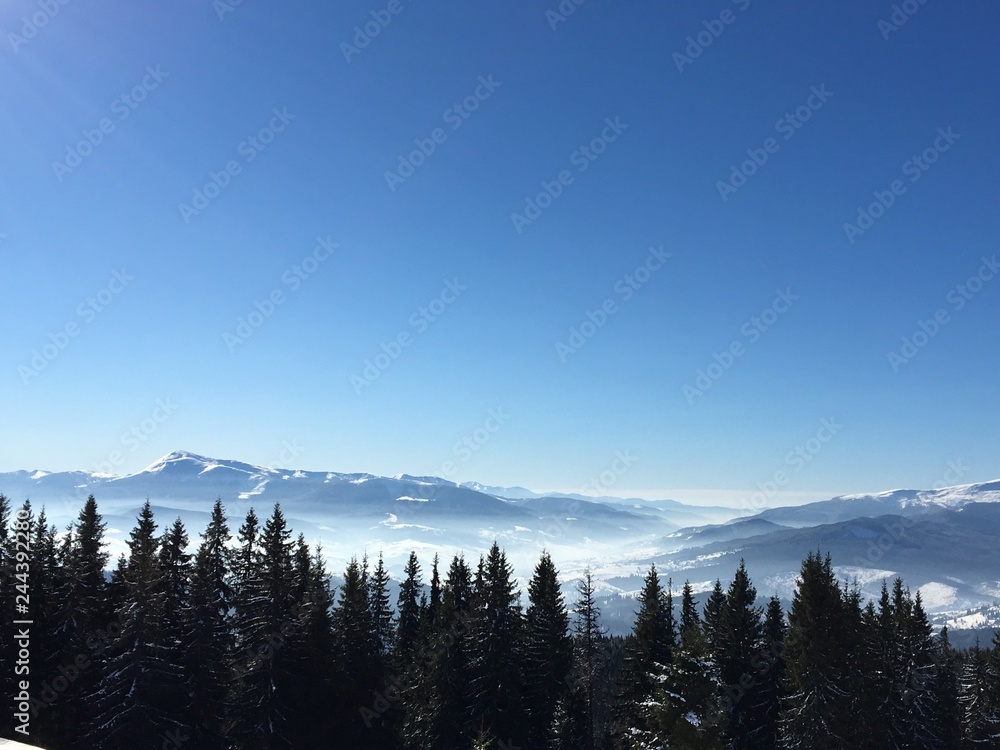 Naklejka premium sunrise in mountains