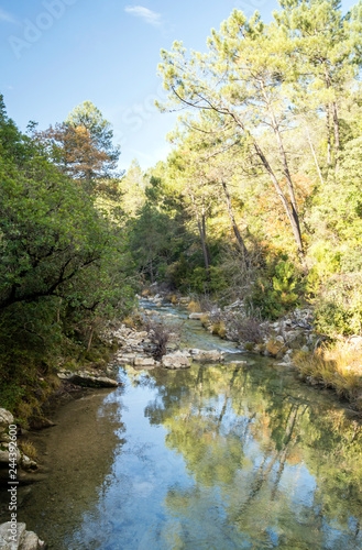 Beginning of the Guadalquivir river in the Sierra de Cazorla in the Spanish province of Jaen on a sunny day.