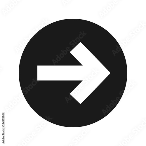 Free Download Next arrow icon flat black round button vector illustration - GFXLoad