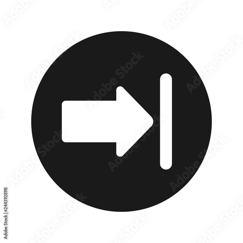 Next icon flat black round button vector illustration