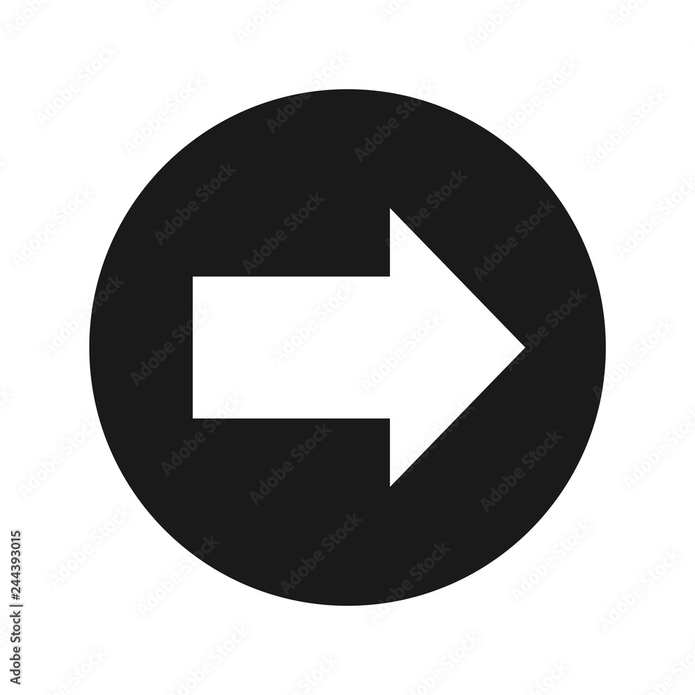 Next icon flat black round button vector illustration Next icon flat black round button vector illustration