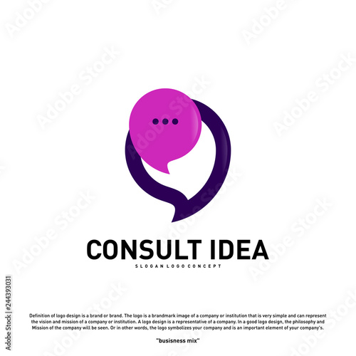 Modern Business Consulting Agency logo design template. Elegant Simple Consult logo concept