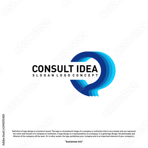 Modern Business Consulting Agency logo design template. Elegant Simple Consult logo concept