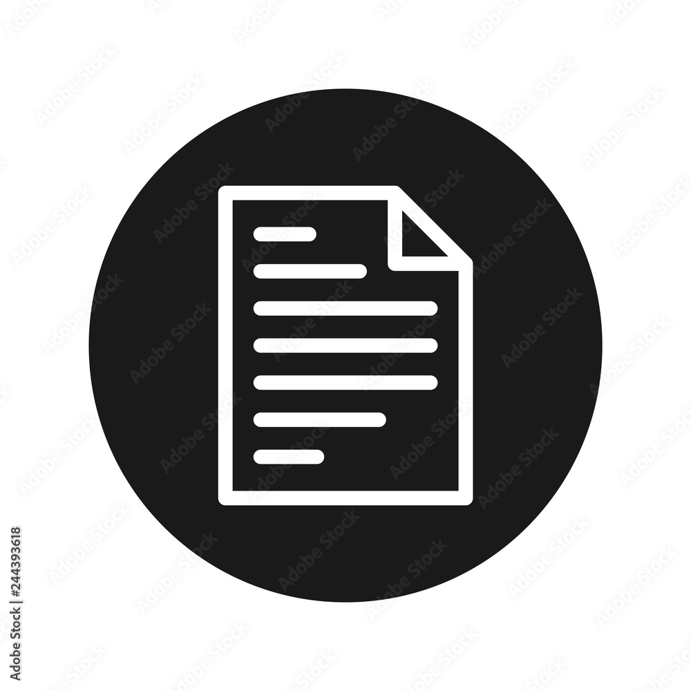Page icon flat black round button vector illustration Page icon flat black round button vector illustration