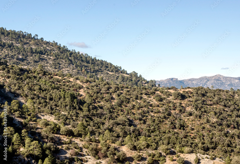 Mountains of the Sierra de Cazorla in the Spanish province of Jaen on a sunny day. Mountains of the Sierra de Cazorla in the Spanish province of Jaen on a sunny day.