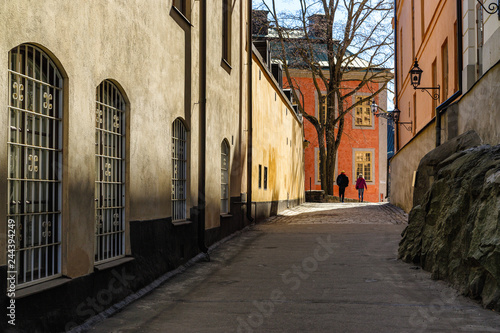 Historical street near Stenbock Palaces, Stockholm, Sweden