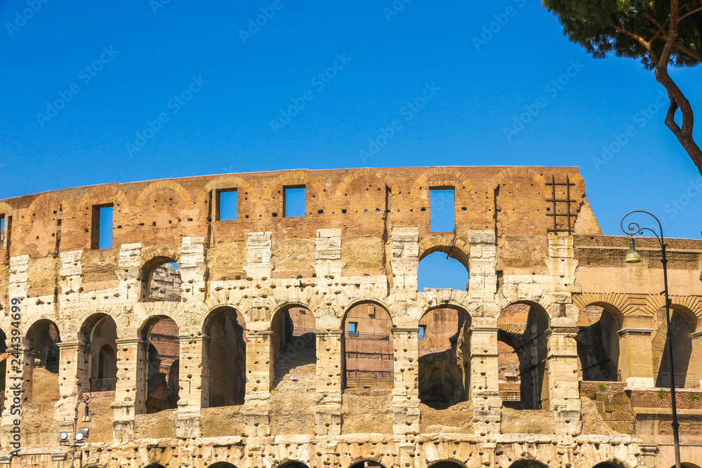 Fototapeta premium View on the Colosseum in Rome, Italy on a sunny day.
