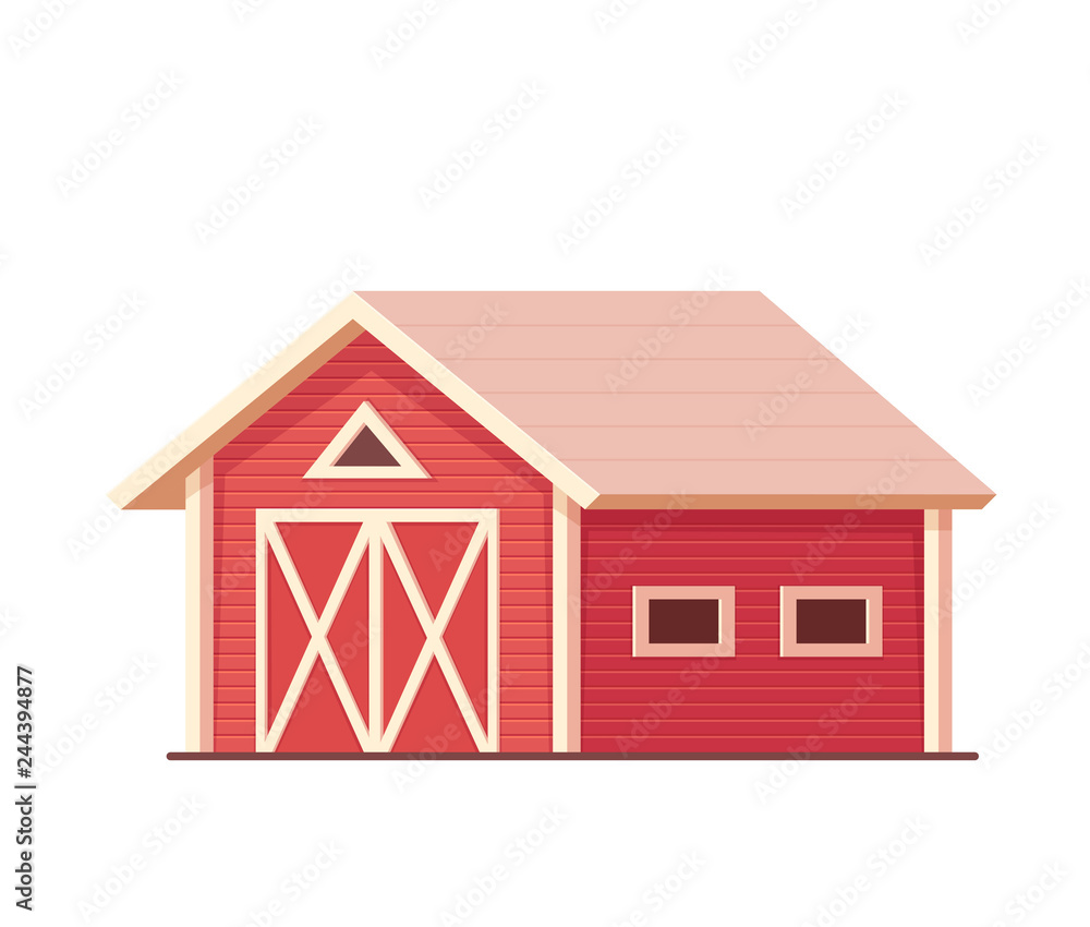 Agriculture. Red farm barn or ranch isolated on white. Agriculture. Red farm barn or ranch isolated on white.
