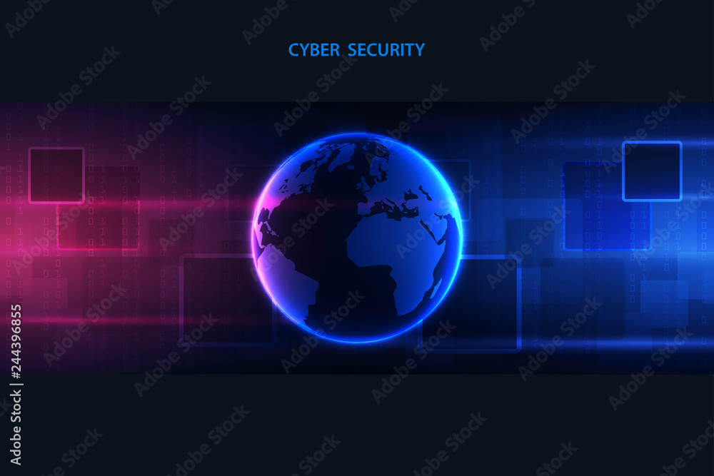 Abstract technology cyber network on blue background.Big data visualization. Vector illustration Abstract technology cyber network on blue background.Big data visualization. Vector illustration