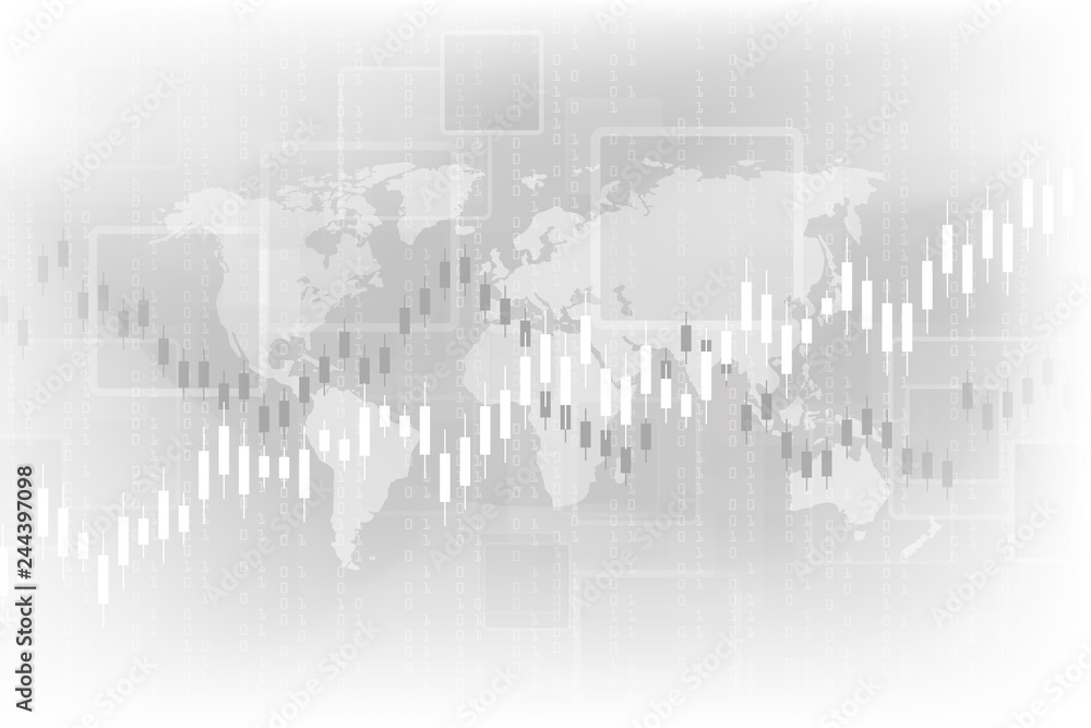 Stock market and exchange.Financial data chart. Chart analytics economic concept. Business concept reports and investment on gray background. Vector illustration.