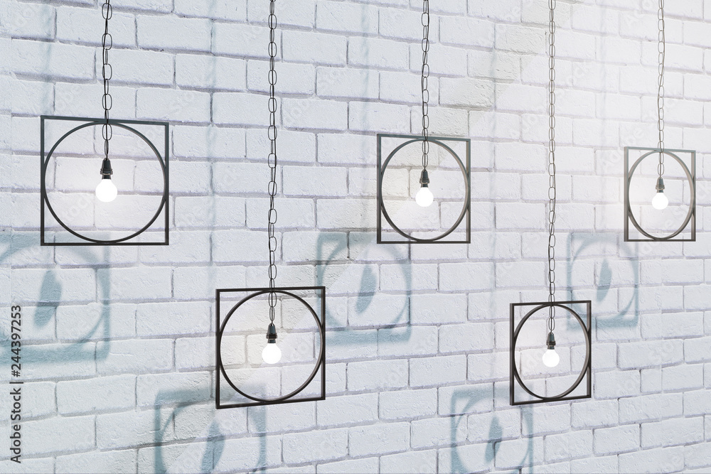 Abstract lamps on brick wall Abstract lamps on brick wall