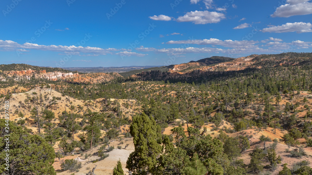 panoramic view of Bryce Canyon National Park from Utah State Route 12 (Scenic Byway 12) in Garfield County, Utah panoramic view of Bryce Canyon National Park from Utah State Route 12 (Scenic Byway 12) in Garfield County, Utah
