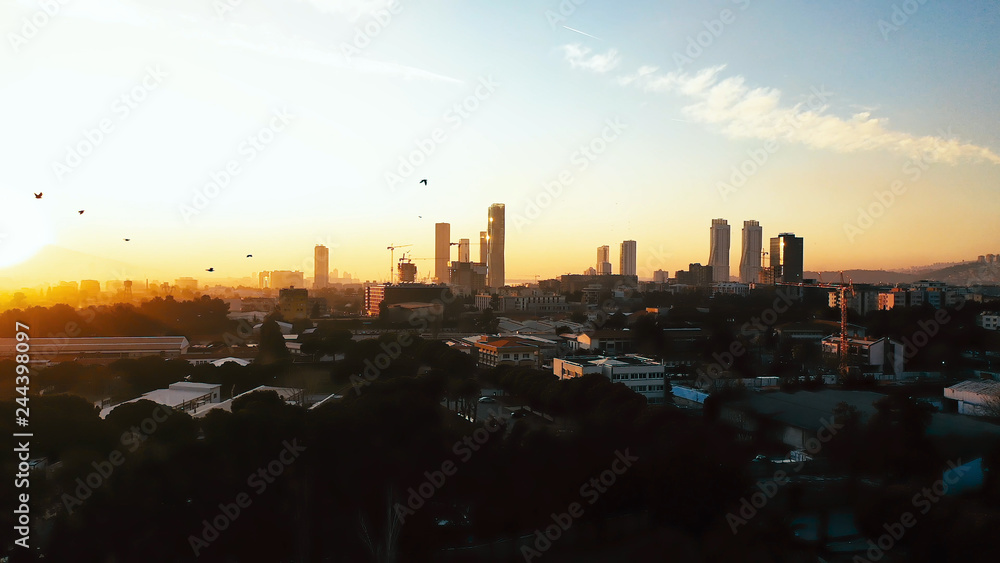 Aerial view of Izmir. Izmir is the third largest city in Turkey with a