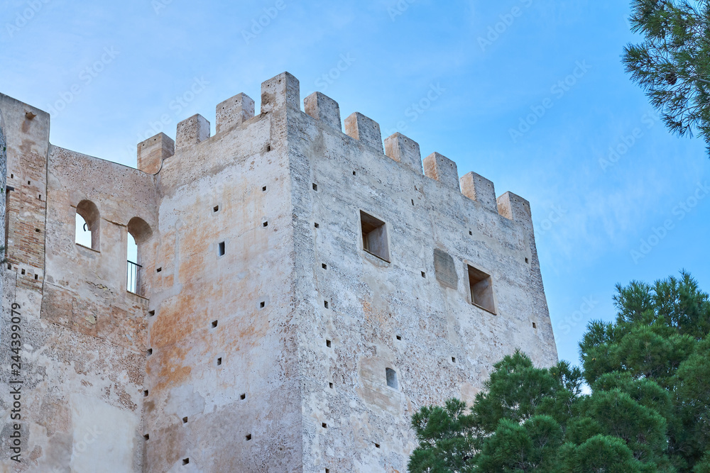 Wall of the Castle of Cullera (near Valencia), Spain