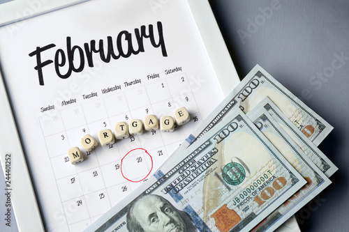 Calendar, money and word MO...