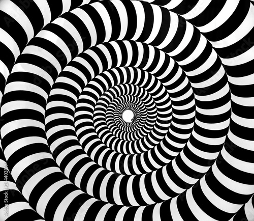Black and white psychedelic hypnotic swirl pattern