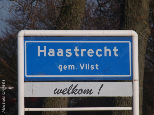 Sign start of urban area of haastrecht which is part of the municipality Krimpenerwaard and used to be part of Vlist photo