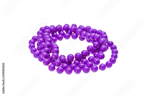 Purple necklace isolated on white background