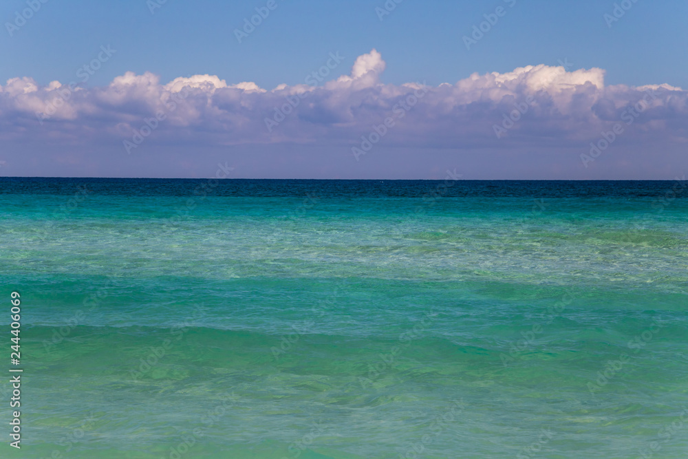 Background of turquoise sea, sky and clouds Background of turquoise sea, sky and clouds