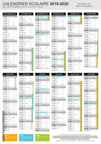 Calendrier scolaire 2019 - 2020