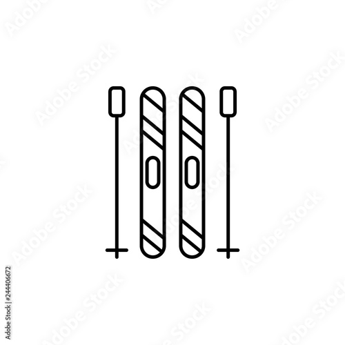 skis  winter  sport outline icon. Element of winter sport illustration. Signs and symbols icon can be used for web  logo  mobile app  UI  UX