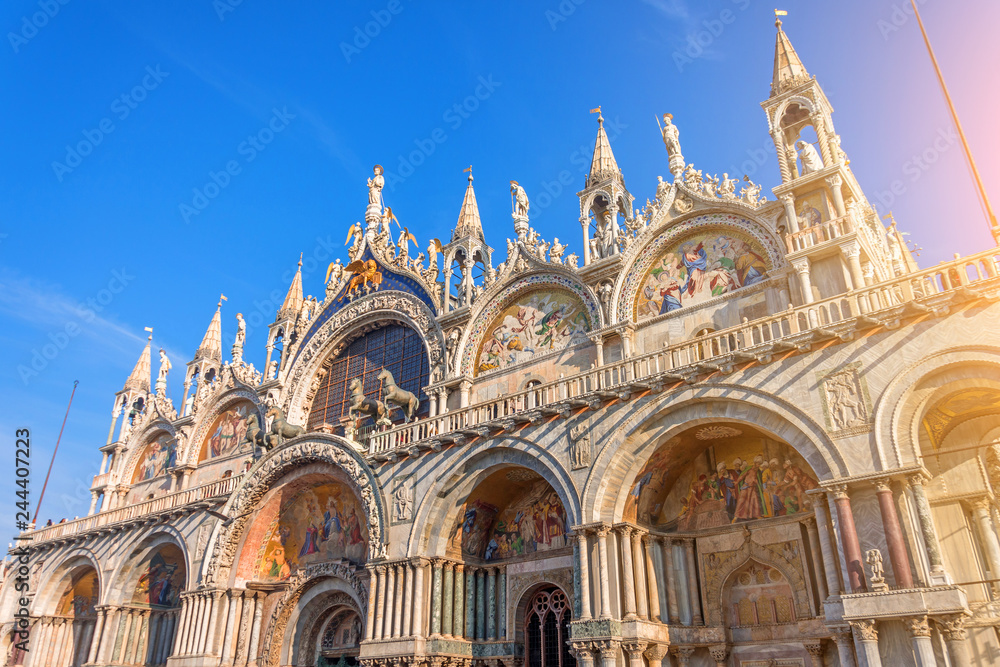 Cathedral of San Marco basilica in Venice, Italy. View from San Marco square
