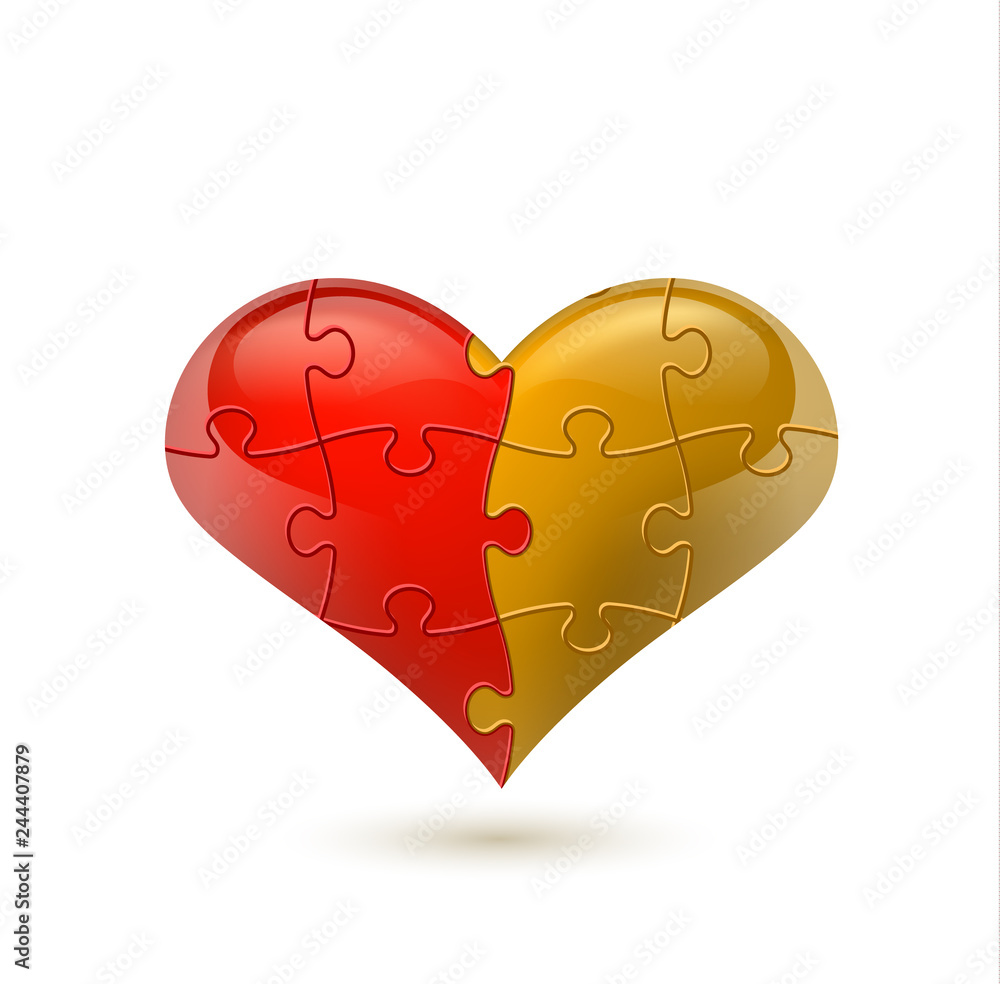 Colorful vector puzzle heart