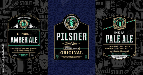 Vector vintage beer labels