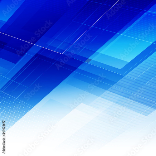 Abstract blue light background with polygonal shapes.