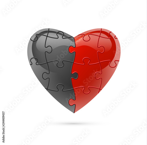 Colorful vector puzzle heart