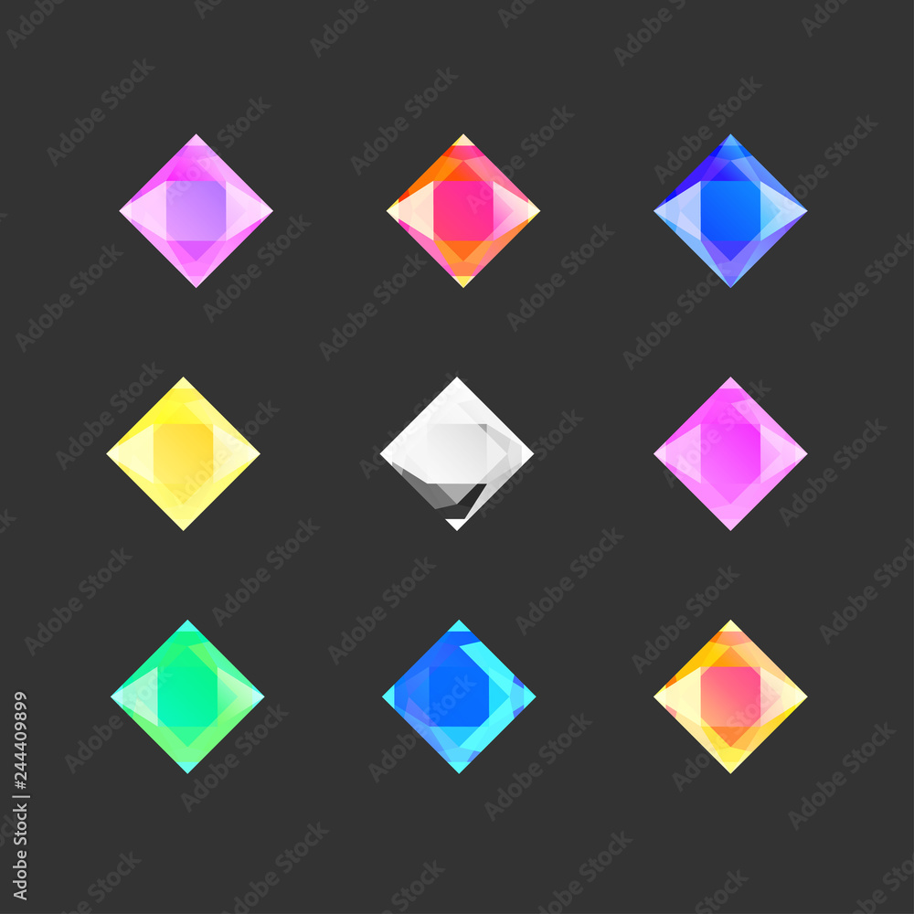 set of gems stones of different colors set of gems stones of different colors