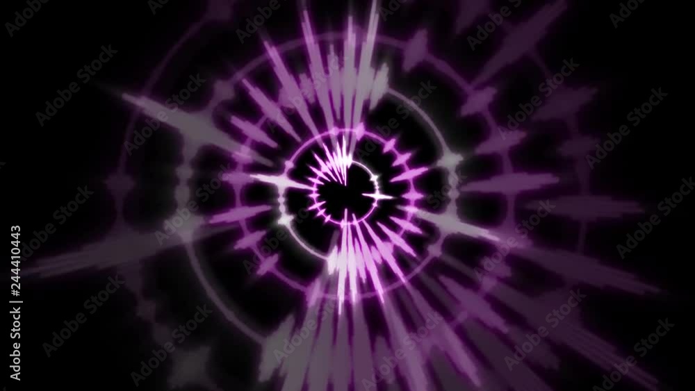 pink equalizer on a black background, circle rotation pink equalizer on a black background, circle rotation