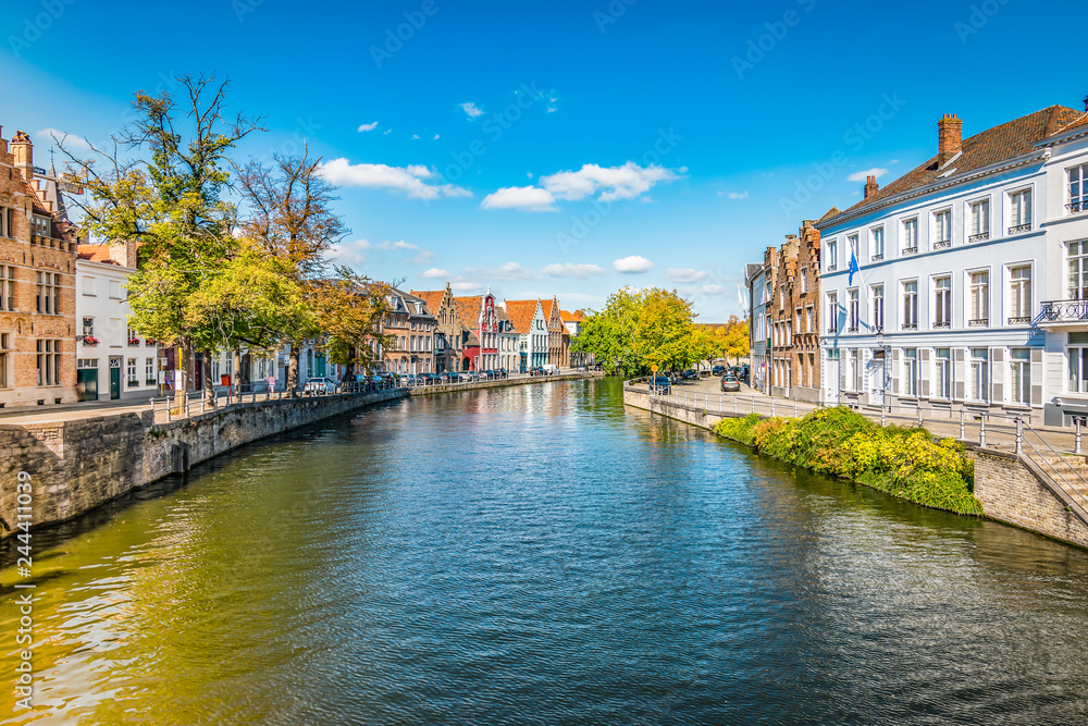 Canal in Bruges, Belgium.