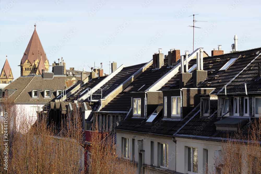 view above the roofs