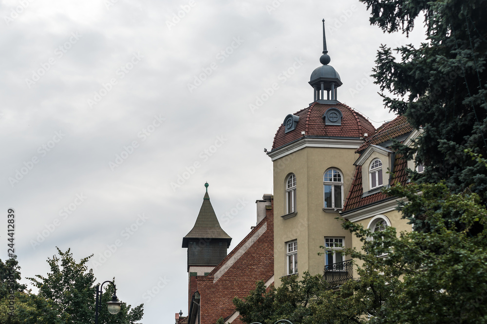 Sopot, Poland: Buildings along main street (Monciak) in resort