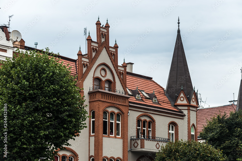 Fototapeta premium Sopot, Poland: Buildings along main street (Monciak) in resort