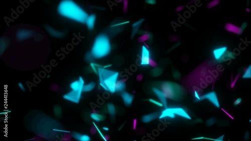 Dance of sound.Blue electrons moving through it. Loopable. Futuristic background. Network connections.