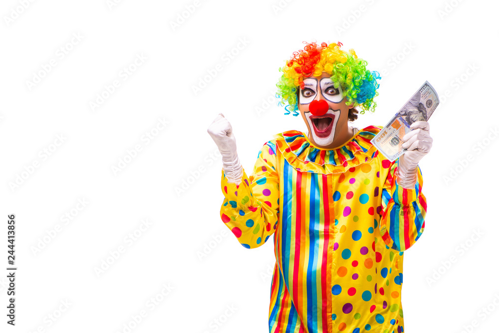 Male clown isolated on white Male clown isolated on white