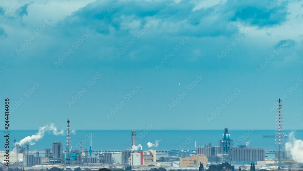 Tarragona Petrochemical cluster at blue hour. Suitable for Environment protection and sustainability. Tarragona Petrochemical cluster at blue hour. Suitable for Environment protection and sustainability.