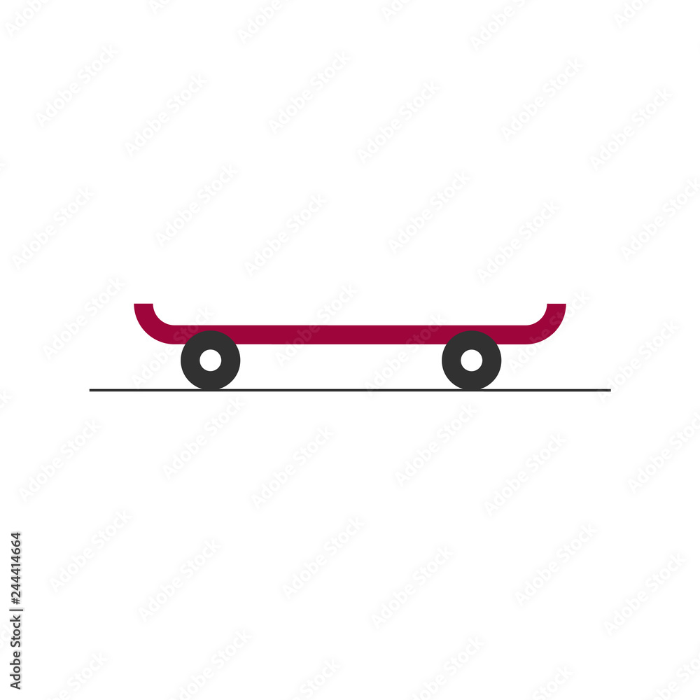 icon of skateboard, vector illustration isolated on white background.