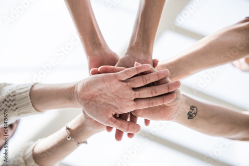 Teamwork join hand together