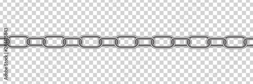 Vector realistic isolated metal silver chain for decoration and template covering on the transparent background.