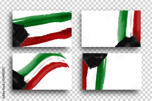Vector realistic isolated brochures for Kuwait National Day, 25 February for template decoration and covering on the transparent background.