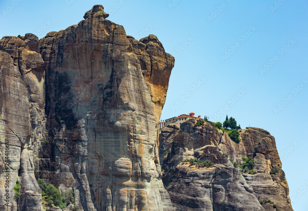 Summer rocky Meteora monasteries, Greece