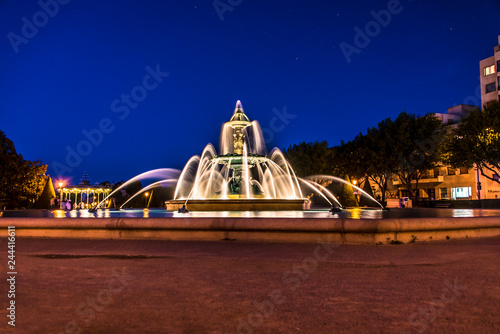 Jardin du Mail de nuit, Angers, France